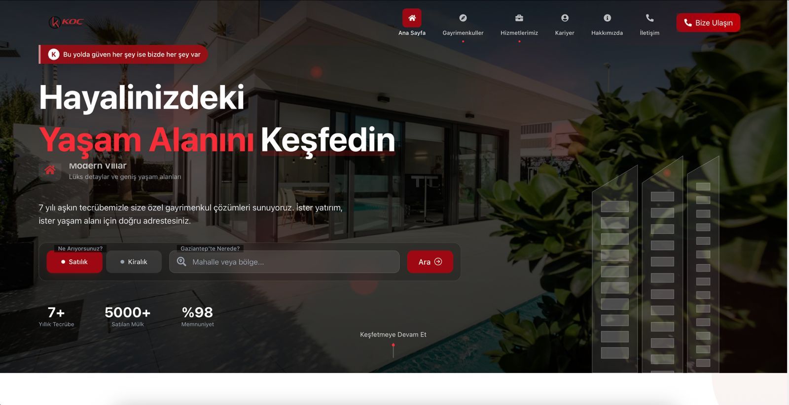 Koç Real Estate Website
